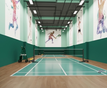Modern Indoor Badminton Court-ID:888596064