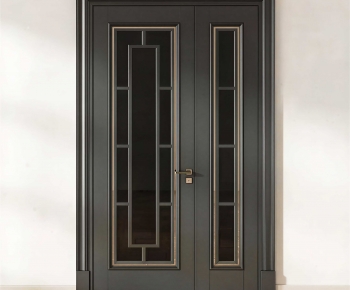Modern Unequal Double Door-ID:790363074