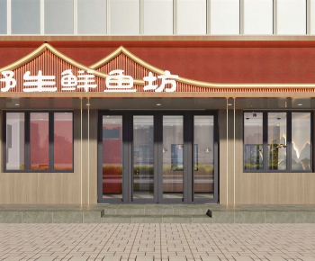 New Chinese Style Facade Element-ID:857338914