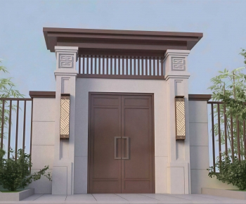 New Chinese Style Facade Element-ID:358026988