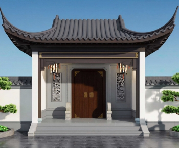 New Chinese Style Facade Element-ID:206796887