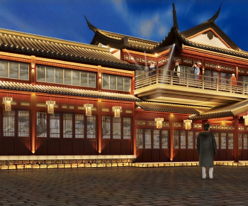 New Chinese Style Facade Element-ID:141539105