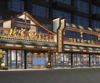 New Chinese Style Facade Element-ID:174930104