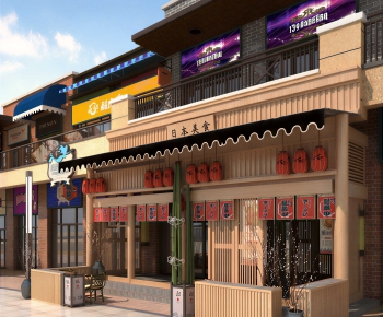 Japanese Style Appearance Of Commercial Building-ID:666511061