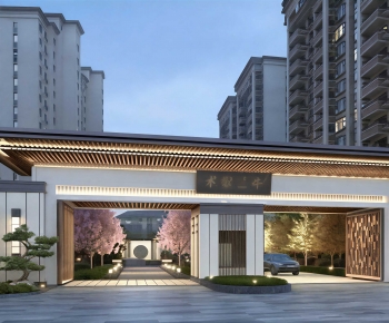 New Chinese Style Facade Element-ID:332242975