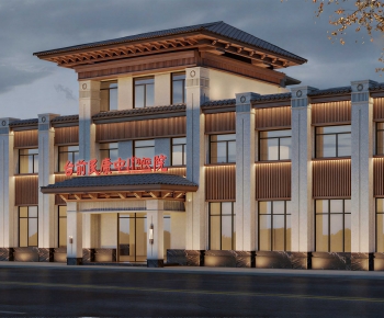 New Chinese Style Appearance Of Commercial Building-ID:441677097