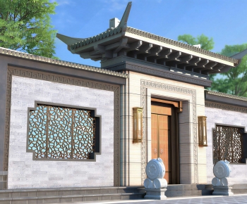 New Chinese Style Facade Element-ID:596252926