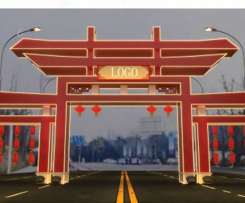 New Chinese Style Facade Element-ID:742749934