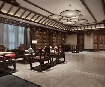 New Chinese Style A Living Room-ID:829216969