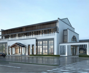 New Chinese Style Appearance Of Commercial Building-ID:496834996