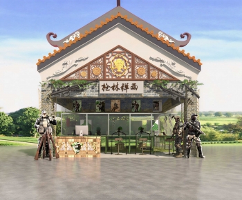 New Chinese Style Facade Element-ID:907340056