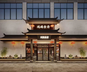 New Chinese Style Facade Element-ID:168979885