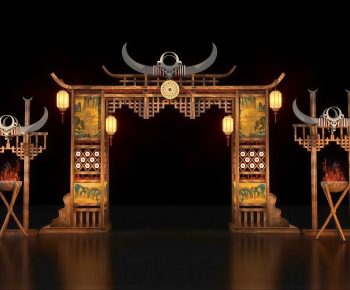 New Chinese Style Facade Element-ID:479567052