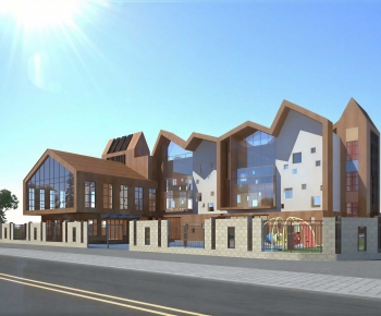 Modern School Building-ID:657490026