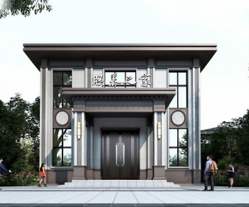 New Chinese Style Facade Element-ID:562897928