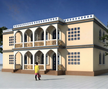 Mediterranean Style Appearance Of Commercial Building-ID:831949792