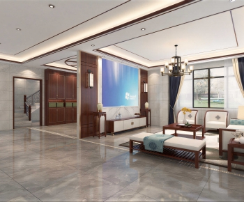 New Chinese Style A Living Room-ID:855760104