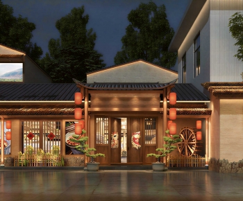 New Chinese Style Facade Element-ID:664129025