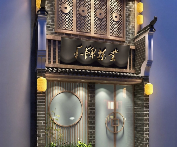 New Chinese Style Facade Element-ID:536503083