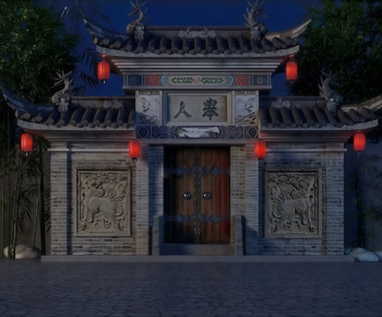 New Chinese Style Facade Element-ID:715298892