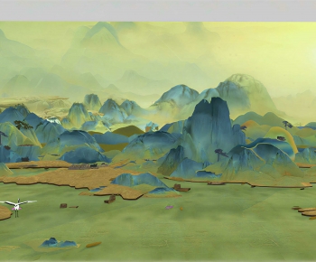 New Chinese Style TV Wall-ID:155266056
