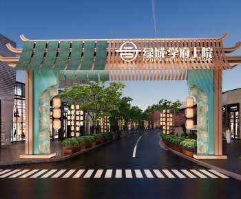 New Chinese Style Facade Element-ID:681673058