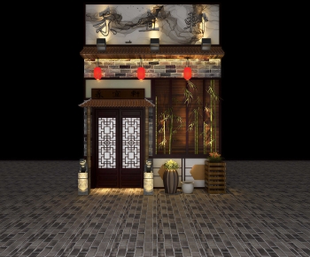 New Chinese Style Facade Element-ID:526010998