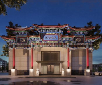 New Chinese Style Facade Element-ID:144085885