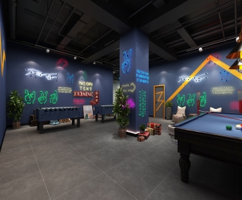 Industrial Style Billiard Room-ID:933684114