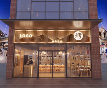 New Chinese Style Facade Element-ID:924639945