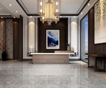 New Chinese Style Office Reception Desk-ID:242679196