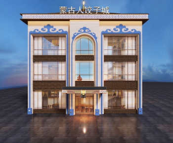 New Chinese Style Facade Element-ID:513644933