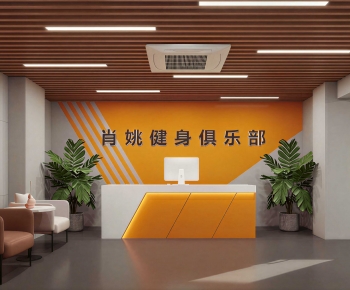 Modern Office Reception Desk-ID:986390112