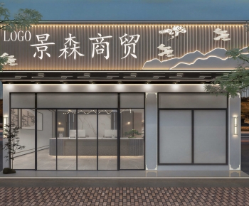 New Chinese Style Facade Element-ID:917555091