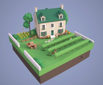 Modern Cartoon House-ID:965112924