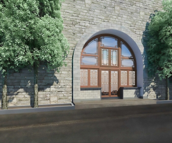 New Chinese Style Facade Element-ID:471659903