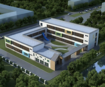 Modern School Building-ID:646358972