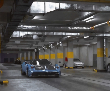 Industrial Style Underground Parking Lot-ID:578164105