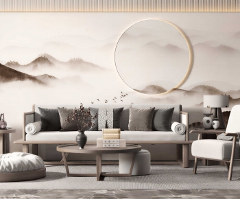 New Chinese Style Sofa Combination-ID:553621054