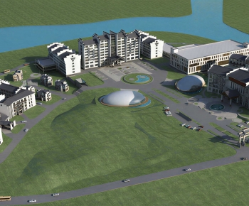 New Chinese Style Architectural Bird's-eye View Planning-ID:128376962