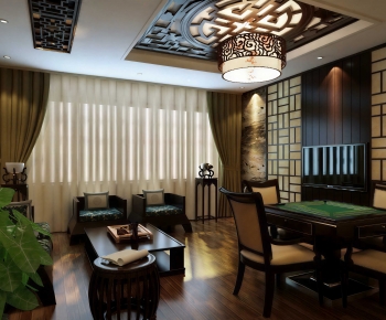 New Chinese Style A Living Room-ID:161864047