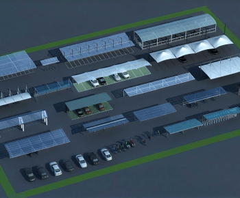 Modern Outdoor Parking Lot-ID:551758055