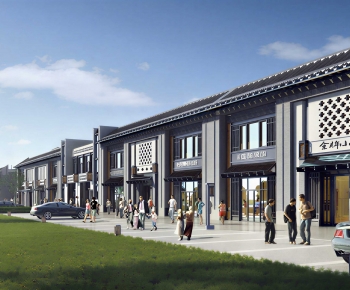 New Chinese Style Commercial Street-ID:979417098