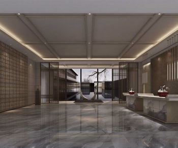 New Chinese Style Office Reception Desk-ID:879164931