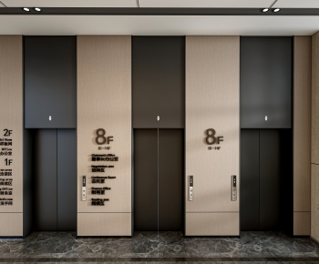 Modern Office Elevator Hall-ID:735538964
