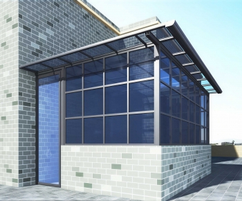 Modern Glass Sunshine Room-ID:733838089