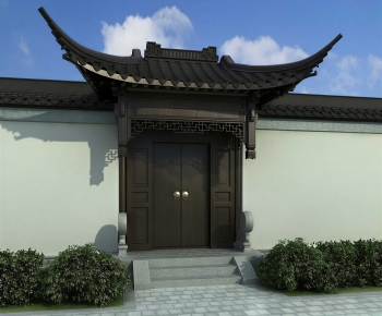 New Chinese Style Facade Element-ID:443531046