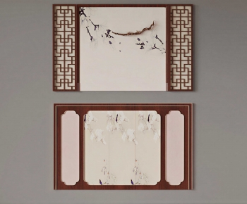New Chinese Style TV Wall-ID:790822986