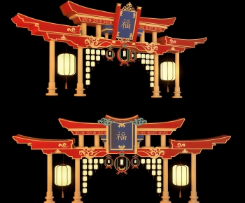 Chinese Style Facade Element-ID:777101049