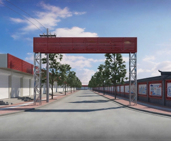 New Chinese Style Facade Element-ID:485861066